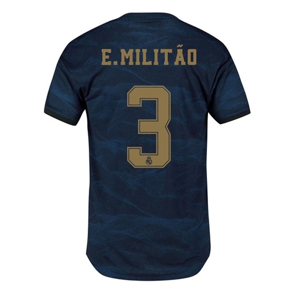 Camiseta Real Madrid NO.3 E.Militão Segunda equipo 2019-20 Azul